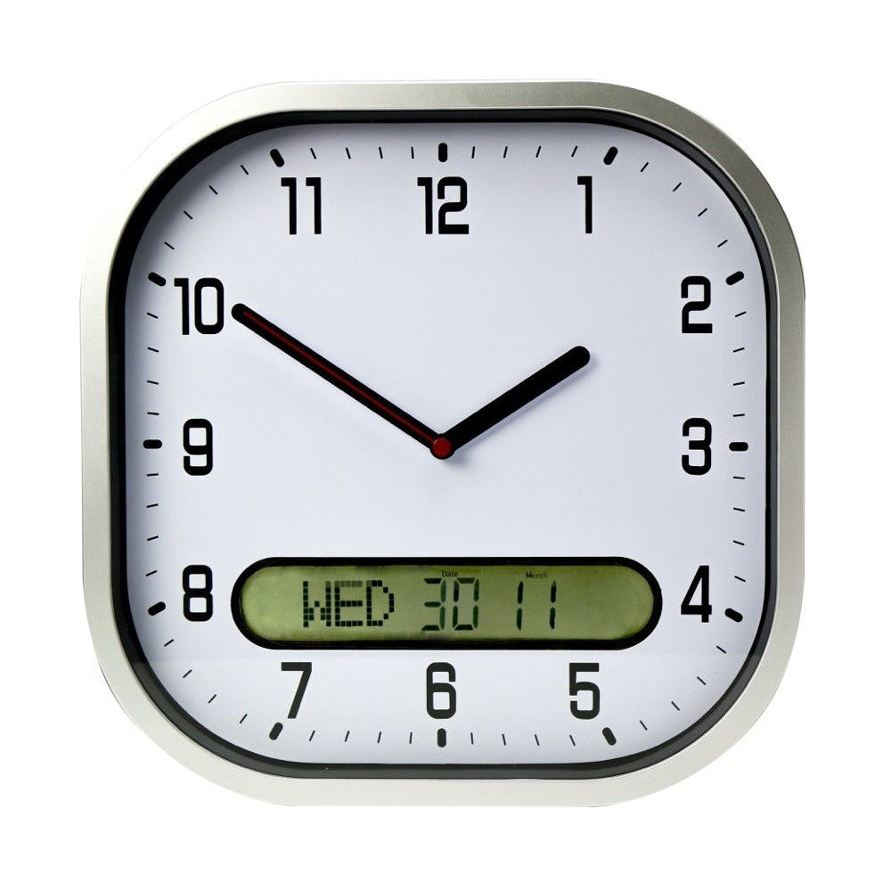High Contrast Day-Date Wall Clock - White